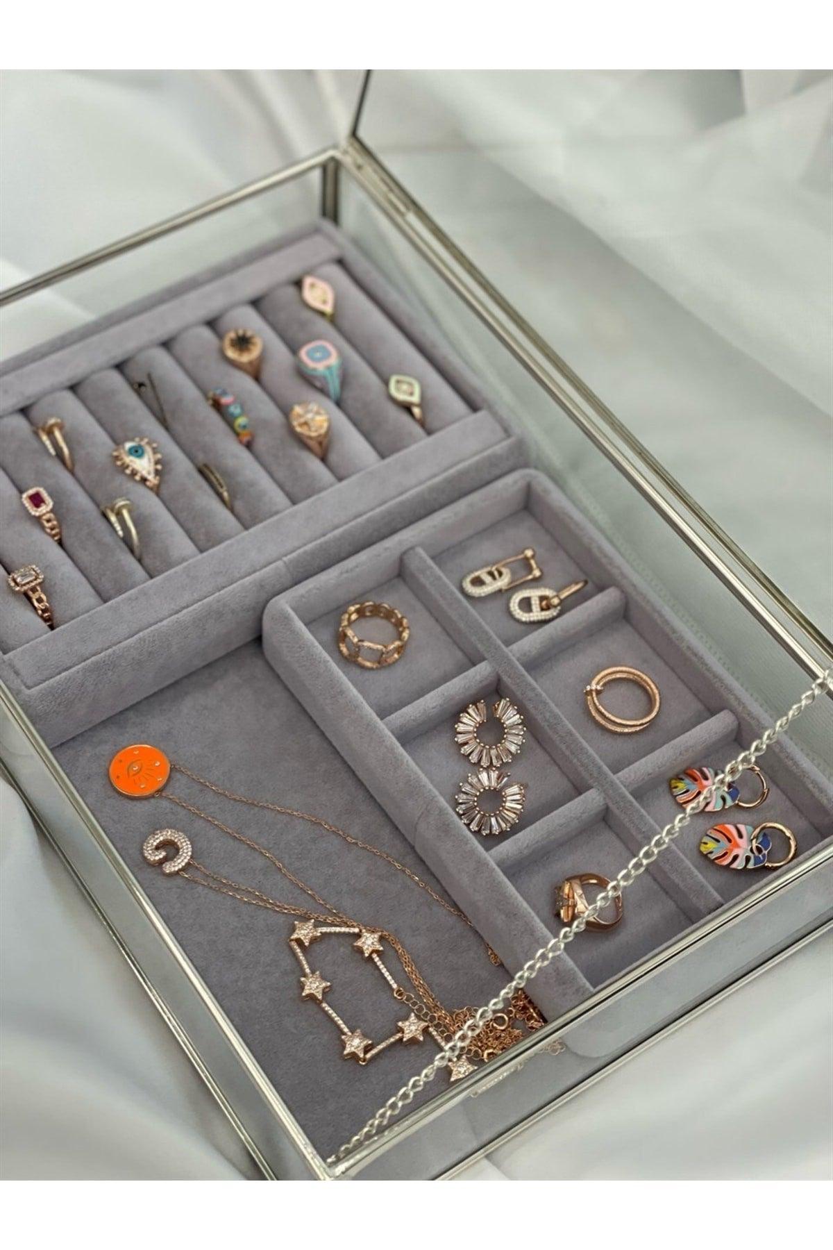 Frosty Box - Gray Color Glass Jewelry Box