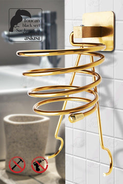 Gold-colored compact professional blow dryer
