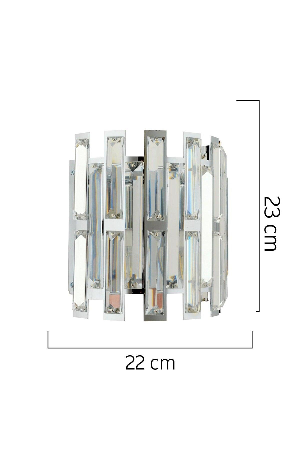 Galliano Chrome 2 Piece Wall Sconce Set Crystal Stone Modern Bedroom-Bed Head Wall Lamp - Swordslife