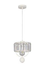 Gallon Single Lux Crystal White Pendant Chandelier - Swordslife