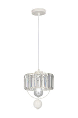 Gallon Single Lux Crystal White Pendant Chandelier - Swordslife