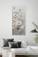 Garden Flowers Vertical Canvas Painting - Swordslife