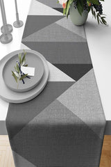 Geometric Foal Feather Woven Premium Stain Resistant Fabric Table Cloth Runner 40x140cm Rnr392 - Swordslife