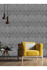 Dark Gray Modern Wallpaper with Geometric Pattern (5m2) - Swordslife