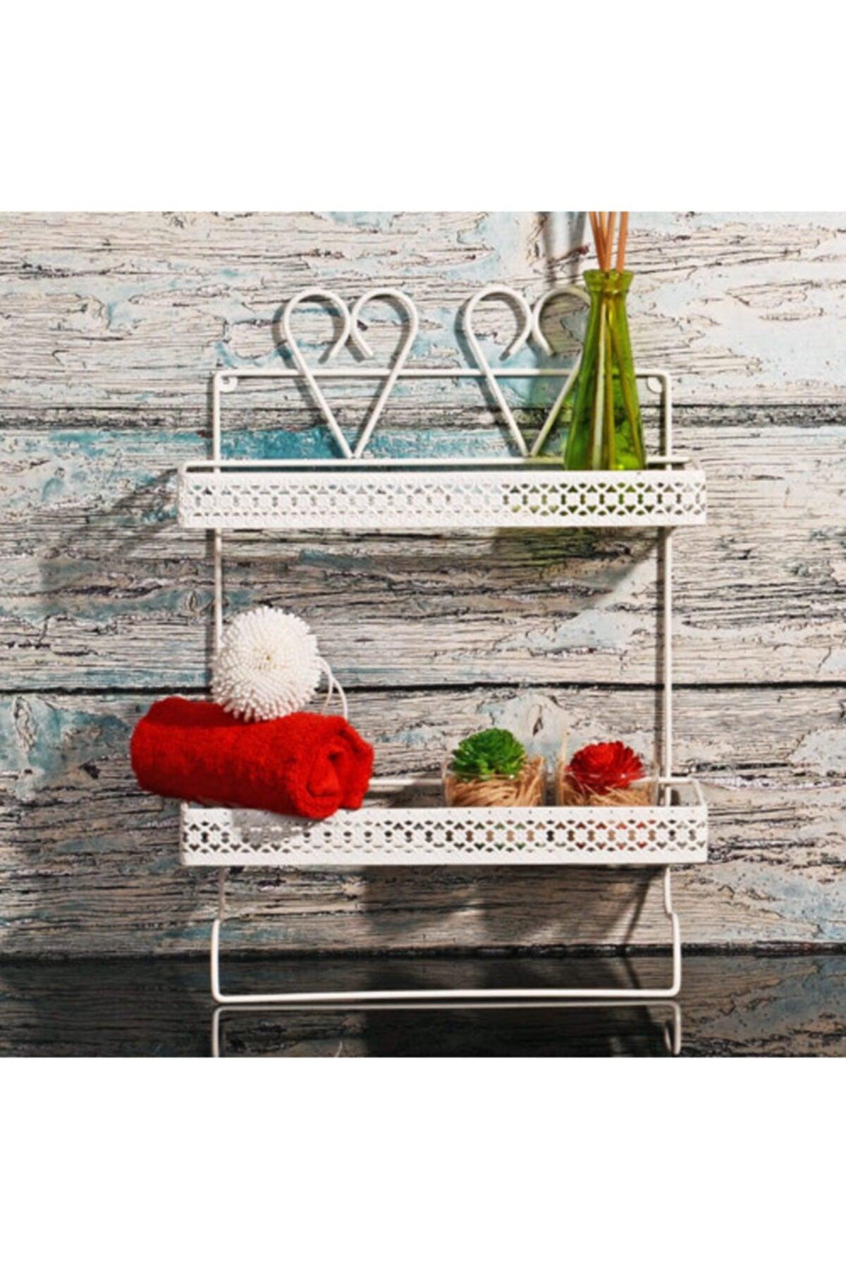 Spice Rack With Towel Hanger Wrought Iron 2 Tiers