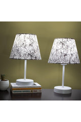 Foiled Modern Double Bedroom Lampshade White Standing Table Lamp - Swordslife