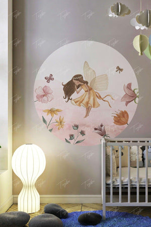 Girl Kids Room Round Circle Wall Sticker - Swordslife