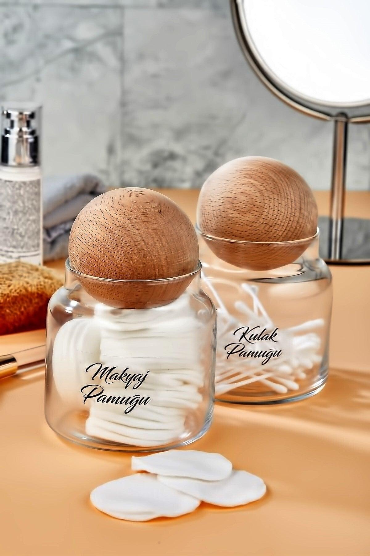 Glass Decorative Ball Cover Makeup Cotton And