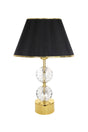 Gld-krs01 Gold Footed Crystal Lampshade - Black Gold Organza - Swordslife