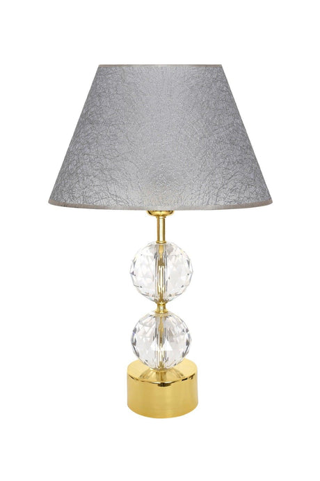 Gld-krs01 Gold Footed Crystal Lampshade - Gray Marble - Swordslife