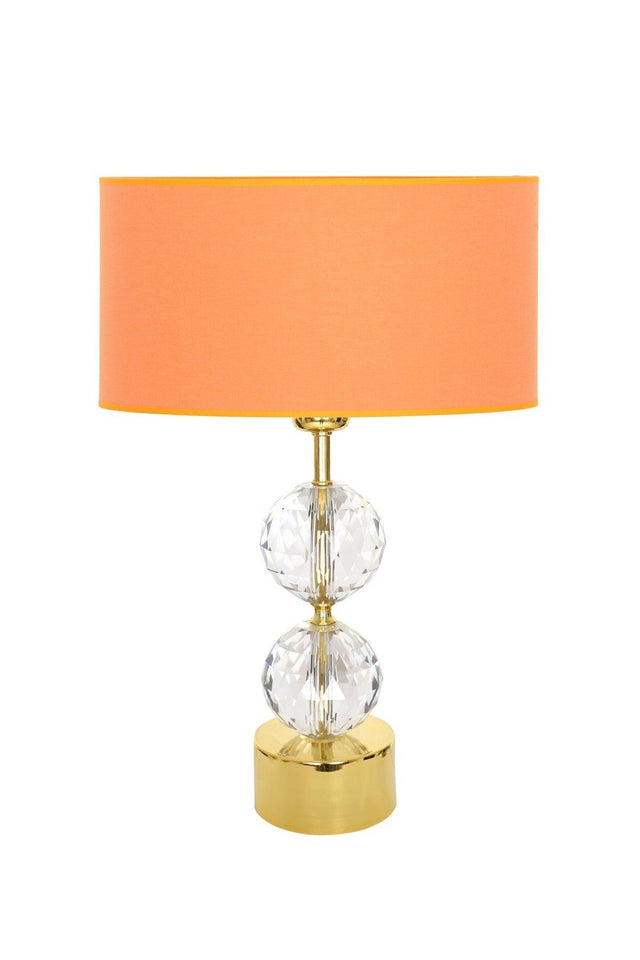 Gld-krs01 Gold Footed Crystal Lampshade - Orange - Swordslife