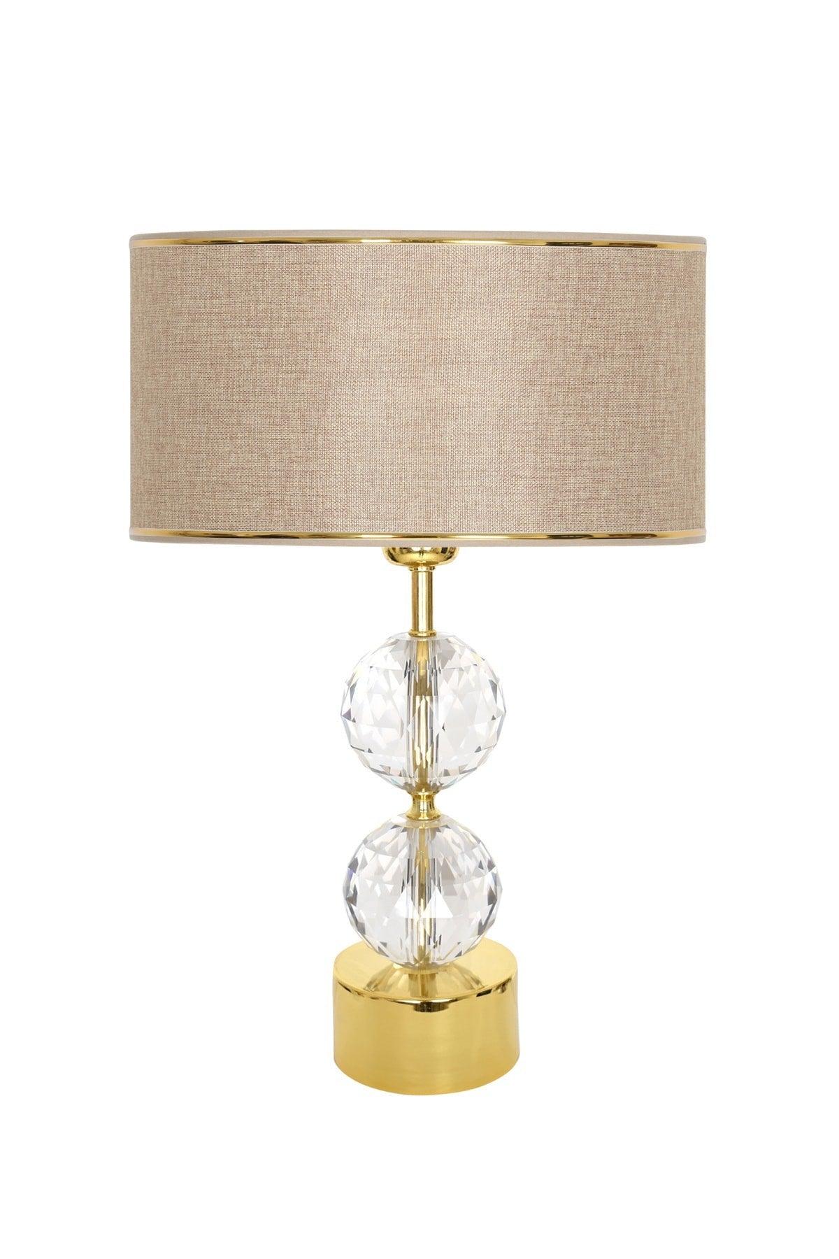 Gld-krs01 Gold Footed Crystal Lampshade - Gold Straw Brown - Swordslife