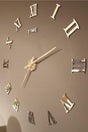 Gold Decorative 3d Plexi Mirror Roman Numeral Large Size Wall Clock - Swordslife