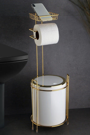 Gold Ersatz Wc Papier und Weiß Müll Eimer - Swordslife