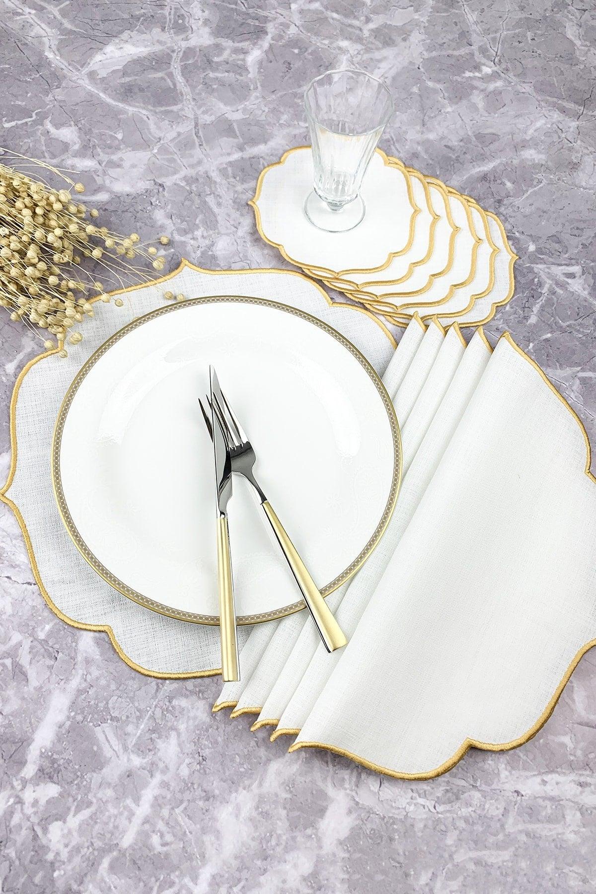 Gold Embroidered 12 Piece Set