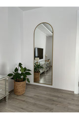 180x70 Cm Oval Full Length Mirror with Gold Metal Frame - Swordslife