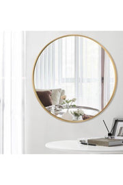 60 Cm Round Mirror with Gold Metal Frame - Swordslife