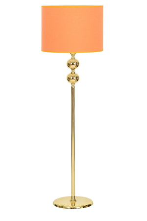 Gold Plated Double Sphere Metal Flat Single Leg Floor Lamp - Swordslife