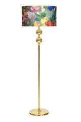 Gold Plated Lucca Metal Flat Single Leg Floor Lamp Violet - Swordslife