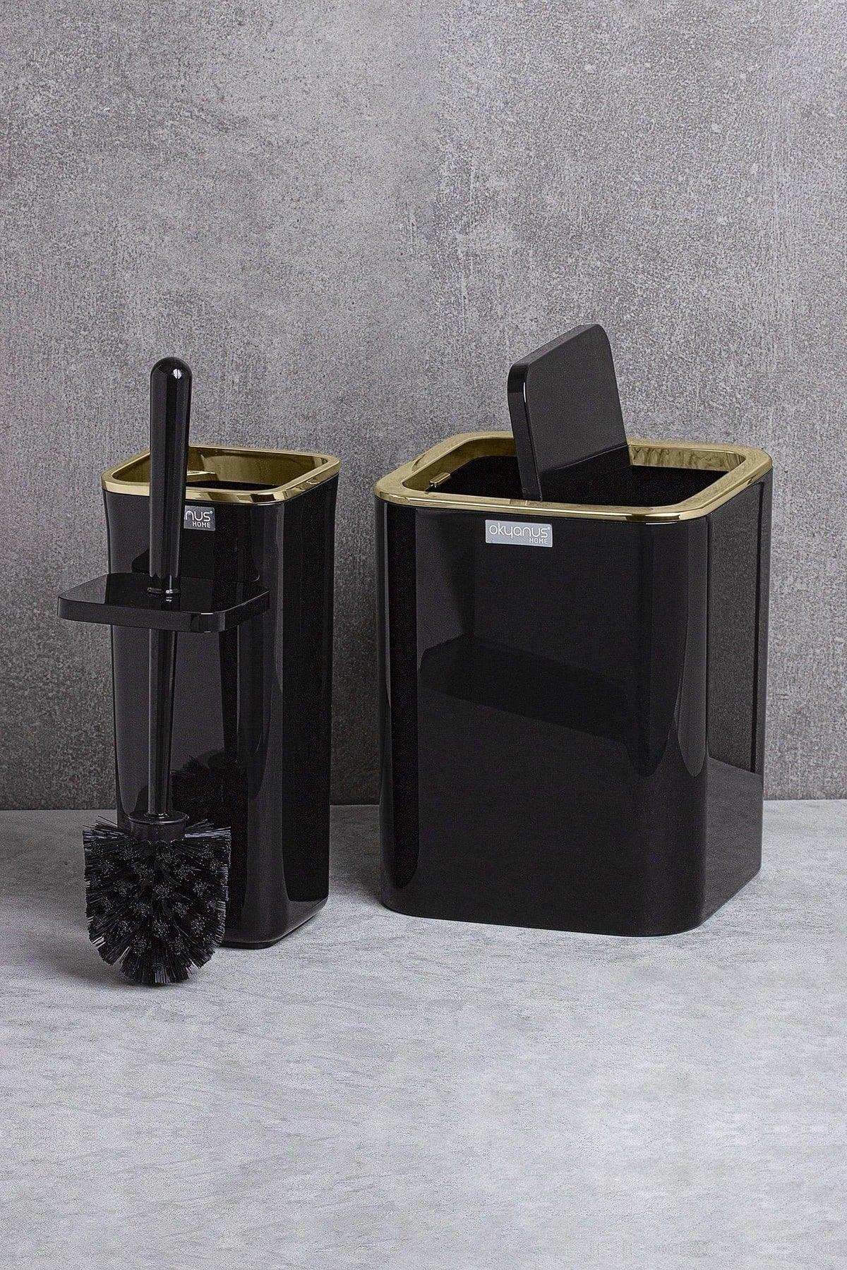 Gold Series Black Square 2-Wc Bucket And Brush Set - Swordslife