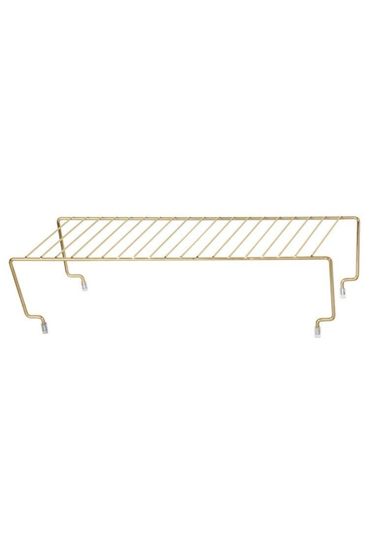 Gold Single Tier Practical Shelf Organizer 20x45 cm - Swordslife