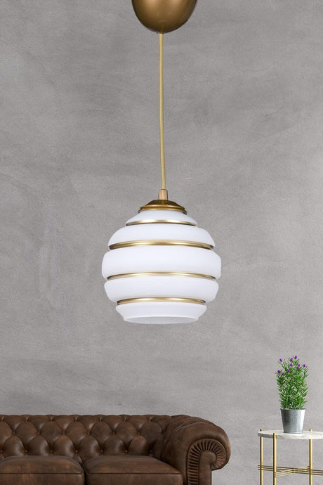 Gold Single Striped Pendant Chandelier - Swordslife