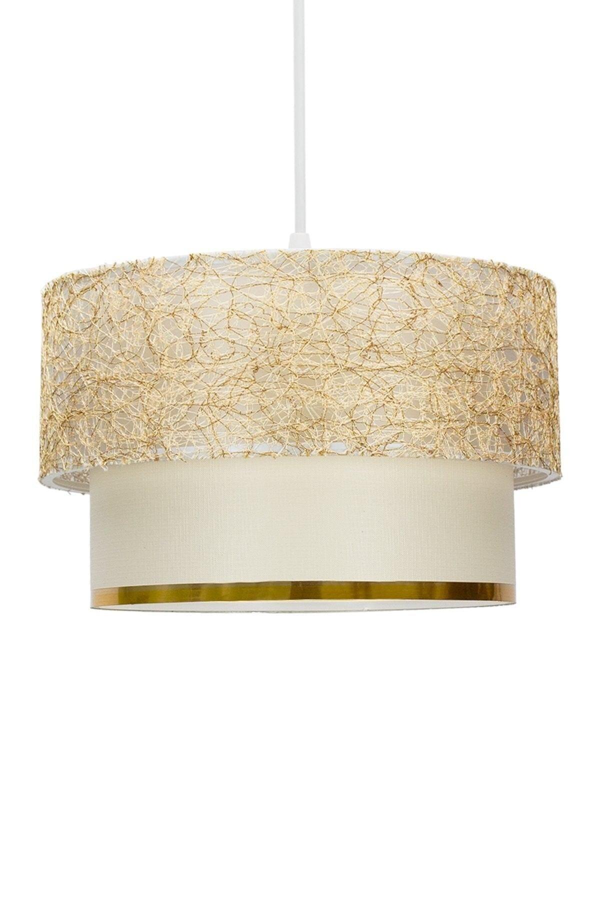 Gold String Chandelier Lampshade Set Triple Bedroom Lighting - Swordslife