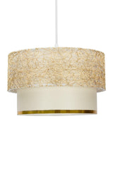 Gold String Chandelier Lampshade Set Triple Bedroom Lighting - Swordslife