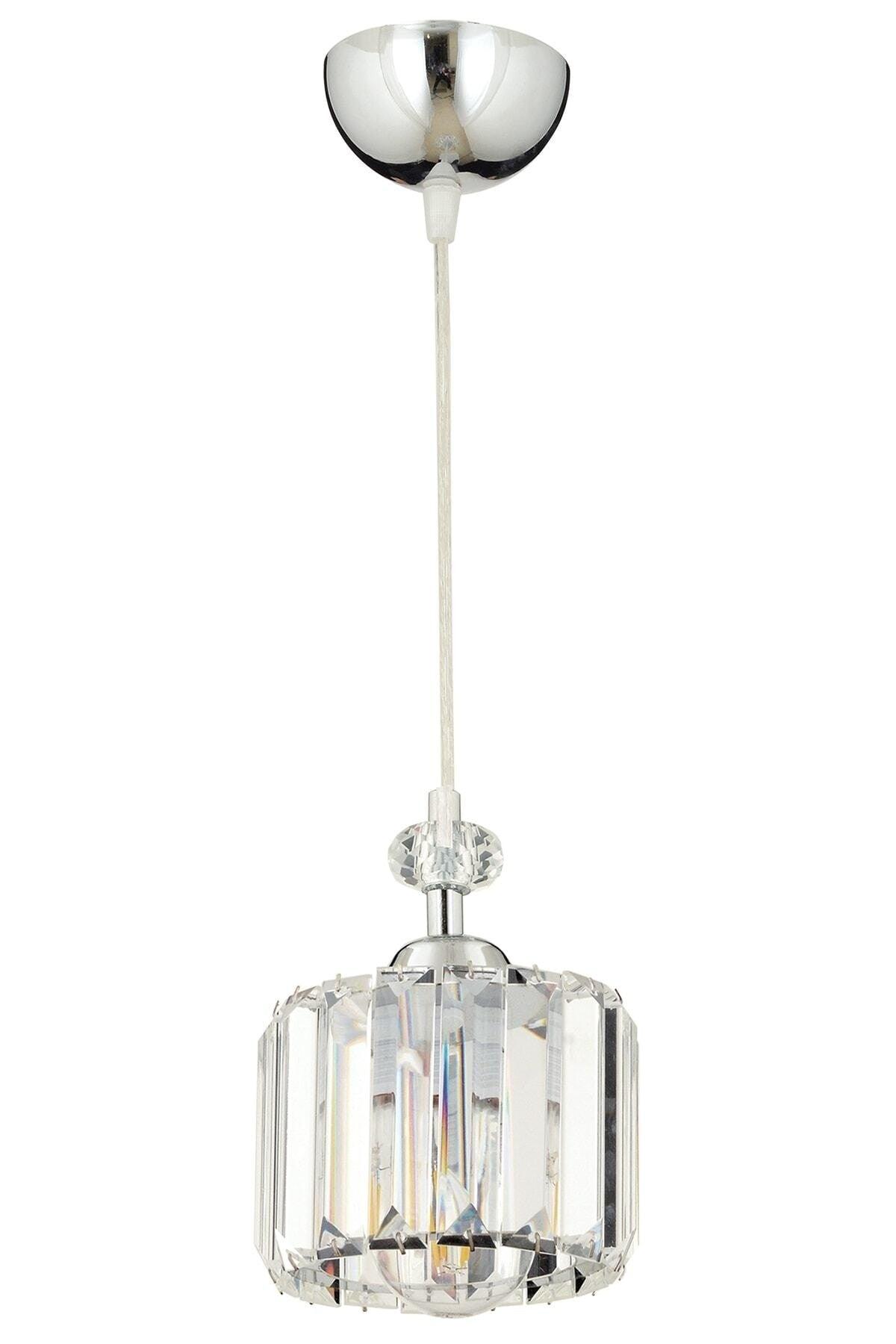 Saka Single Chrome Crystal, Stone Modern Design Kitchen Crystal Pendant Lamp Chandelier - Swordslife