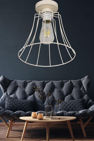 Gorgeous Single White Ceiling Mount Chandelier - Swordslife