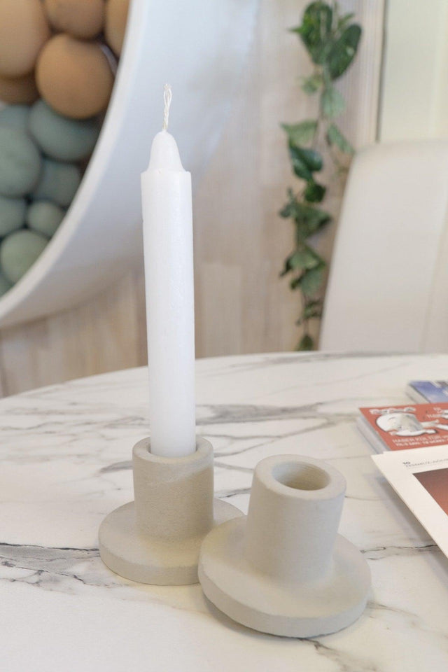 2 Pack Gray Concrete Candlestick Candle Holder Muml1013