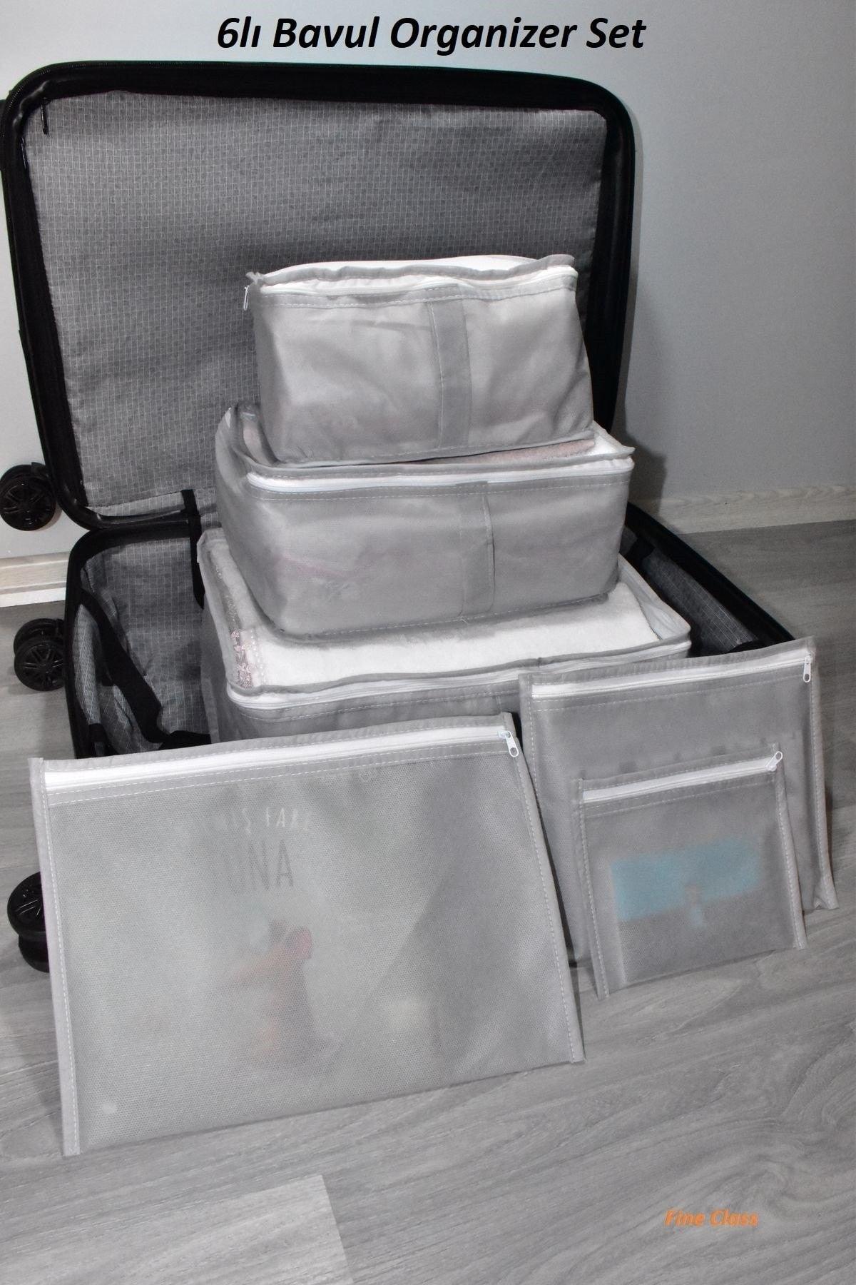 Gray Set of 6 Luggage Organizer Luggage Organizer Luggage Bag Organizer - Swordslife