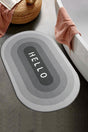 Gray Bath Mat Oval