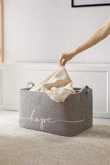 Gray Jute Rectangular Basket //42x31x25 - Swordslife