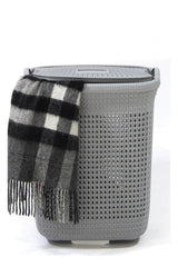 Gray Weave Patterned 52 Liter Dirty Laundry Basket - Swordslife