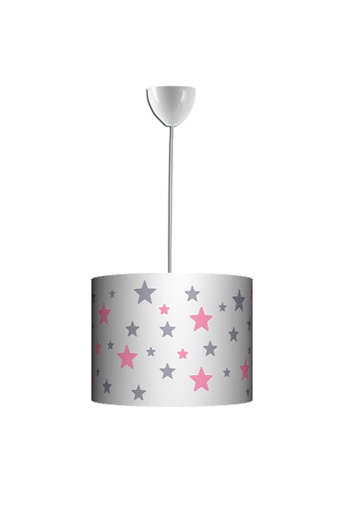 Gray Pink Star Baby Kids Room Single Chandelier - Swordslife