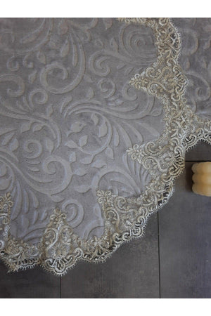 Gray Plush Oval 3 Piece Lacy Closet Set