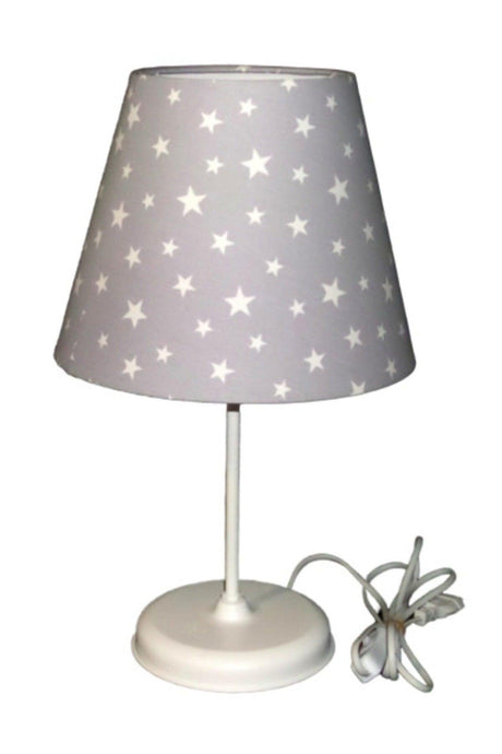 Gray Star Fabric Covering Kids Teenager Bedroom Lampshade - Swordslife