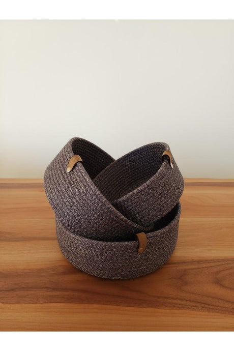 Gray Straw Handmade 3 Basket Basket