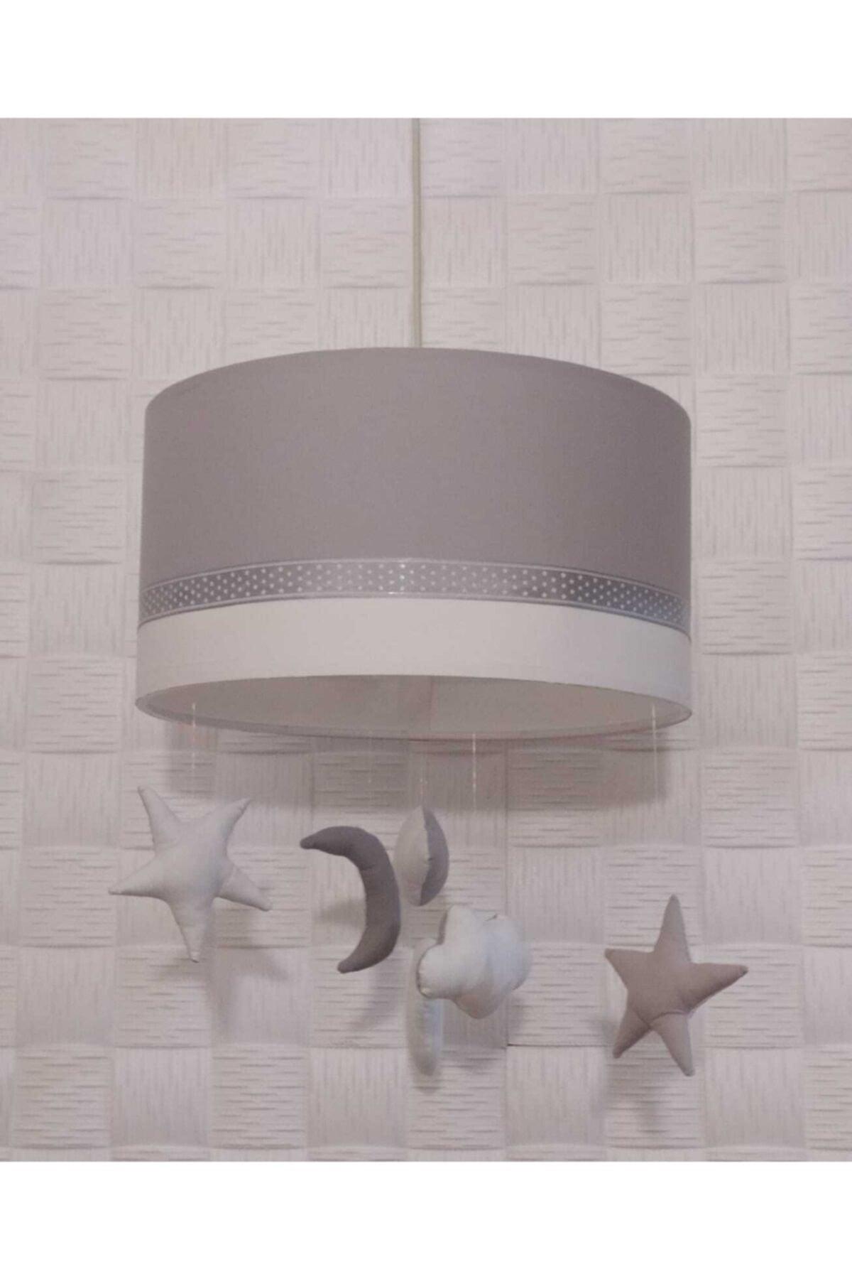 Gray White Star Cord Decorated 38 Diameter Large Size Kids Baby Room Chandelier Single Pendant Lamp - Swordslife