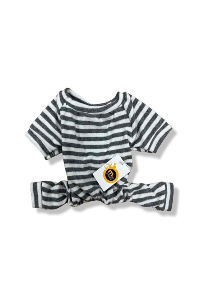 Gray White Striped Cat & Dog Clothes Jumpsuit