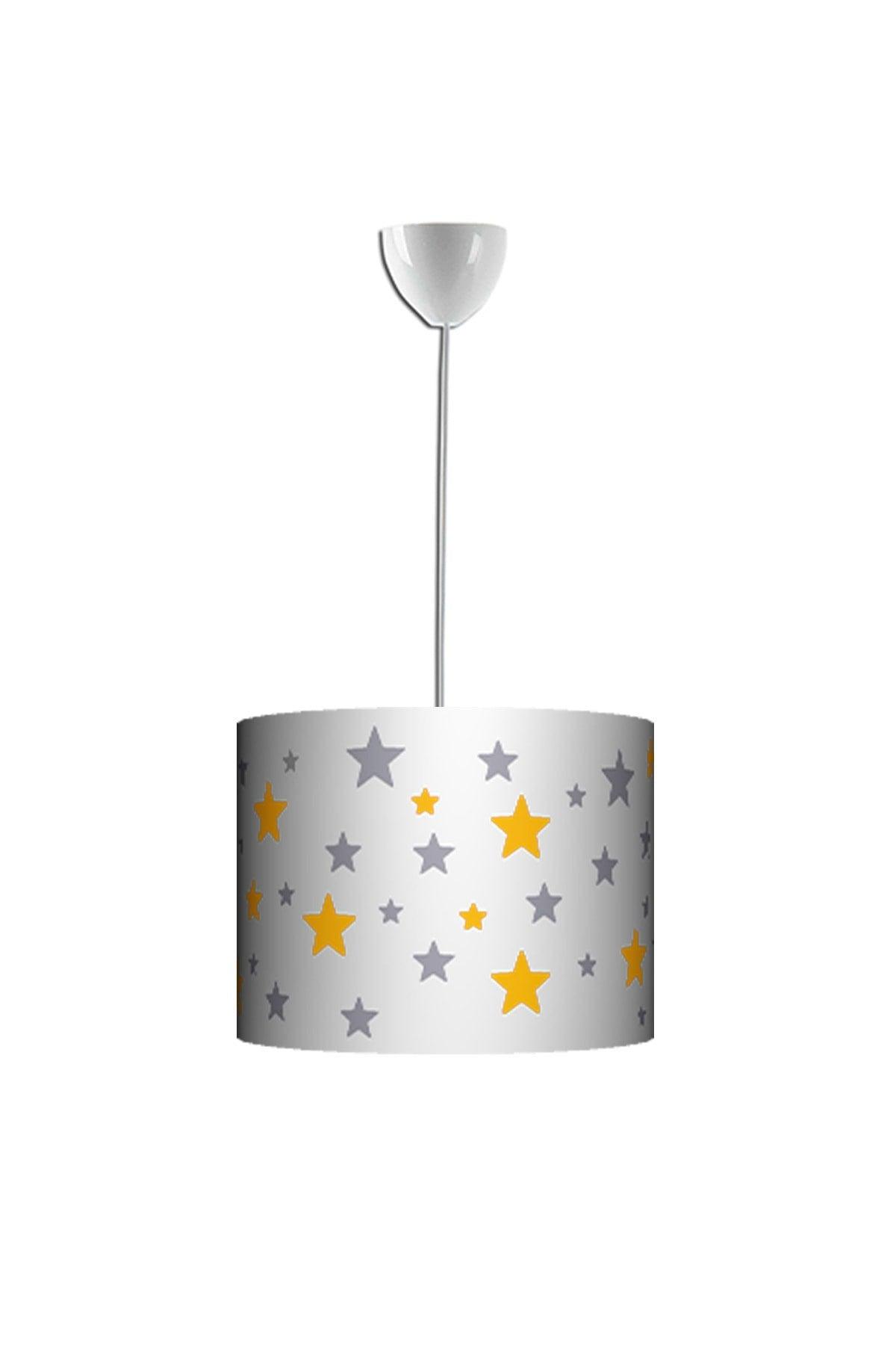 Gray Yellow Star Baby Kids Room Single Chandelier - Swordslife