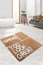 Great Beige 3 Lu Set Washable Closet Set Bathroom Carpet Doormat - Swordslife