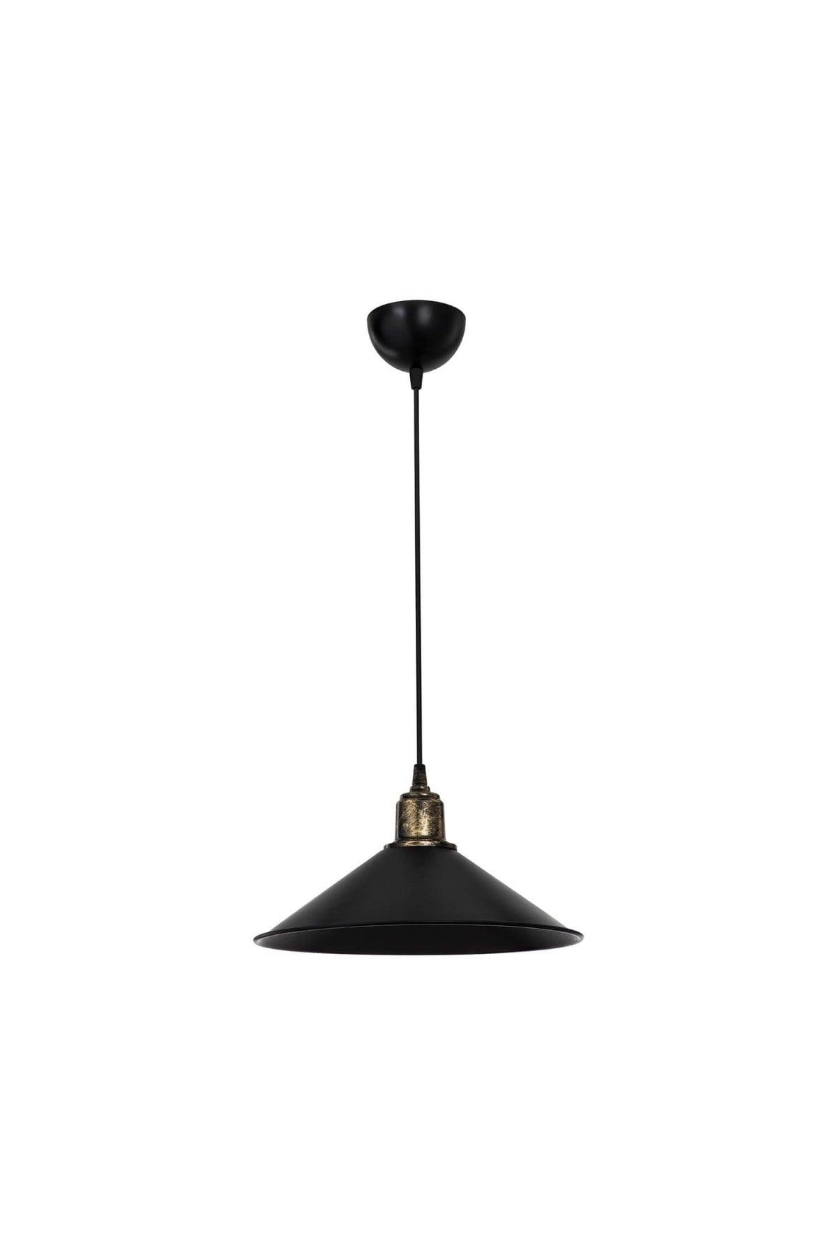 Large Maya Single Antique Pendant Lamp Black - Swordslife