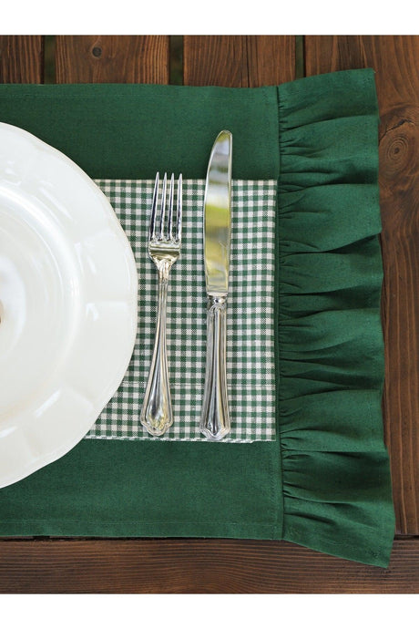 Green Frilly Placemat (4 Pieces 35 X 60 Cm) - Swordslife