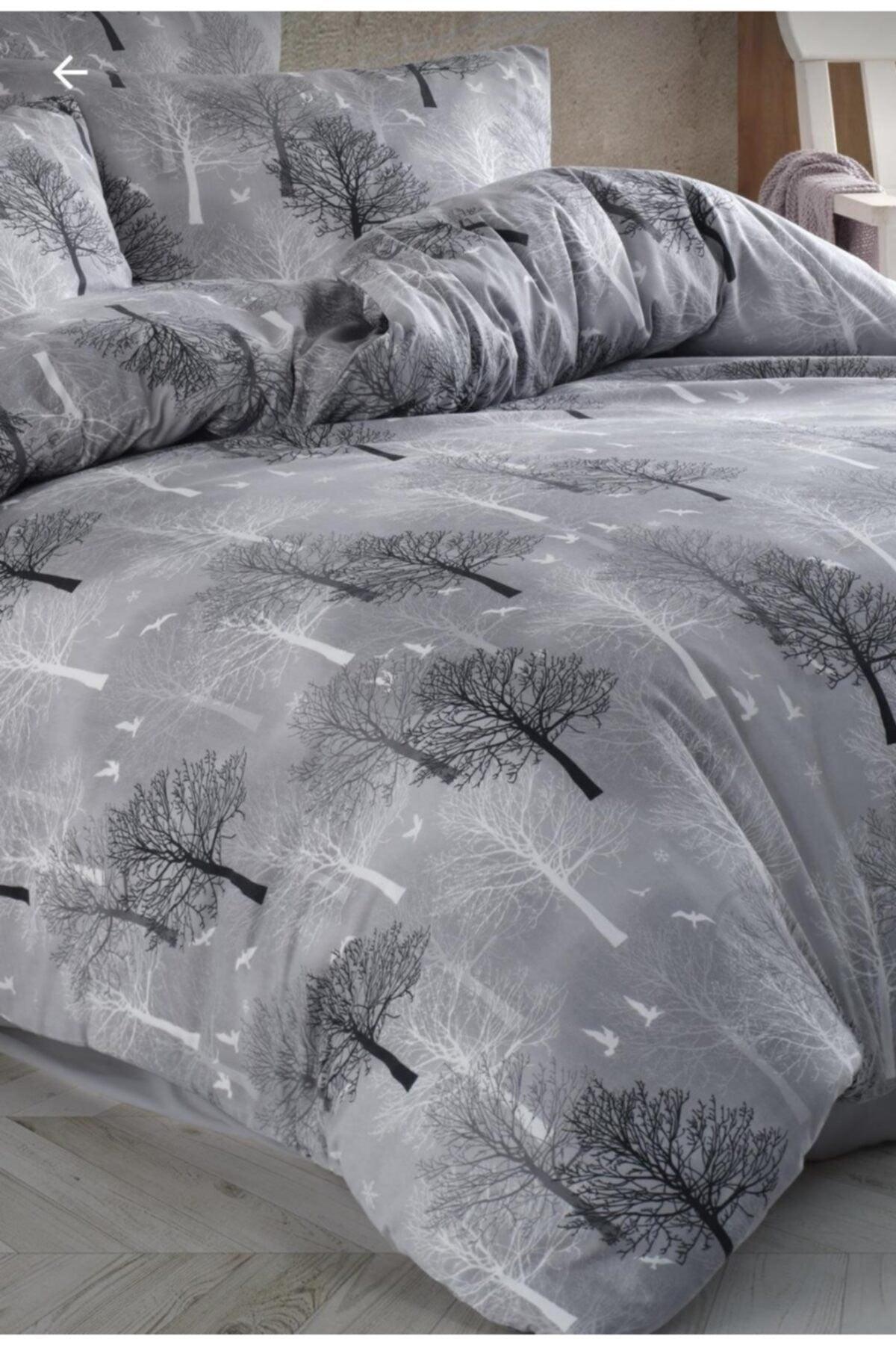 Gray Tree Pattern Single Duvet Cover Set - Swordslife