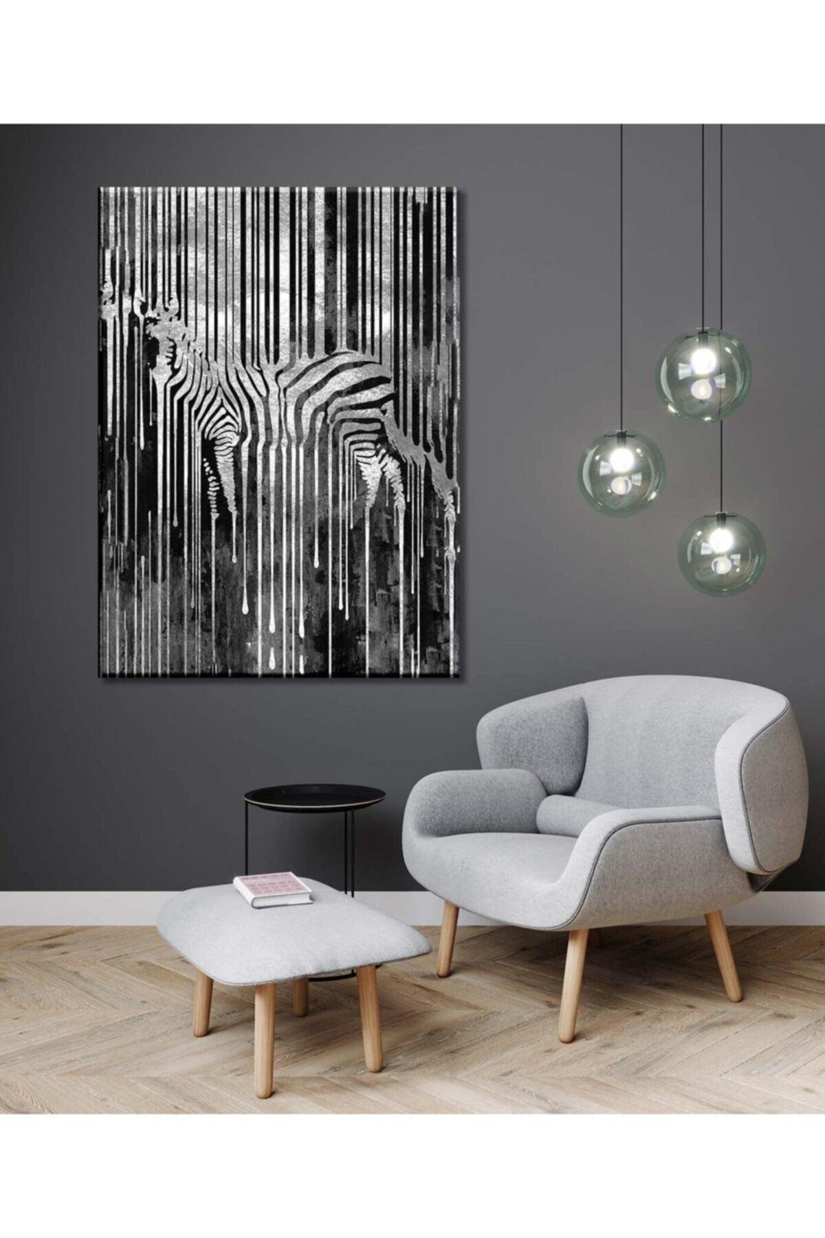 Silver Zebra Decorative Canvas Painting - Voov2009 - Swordslife