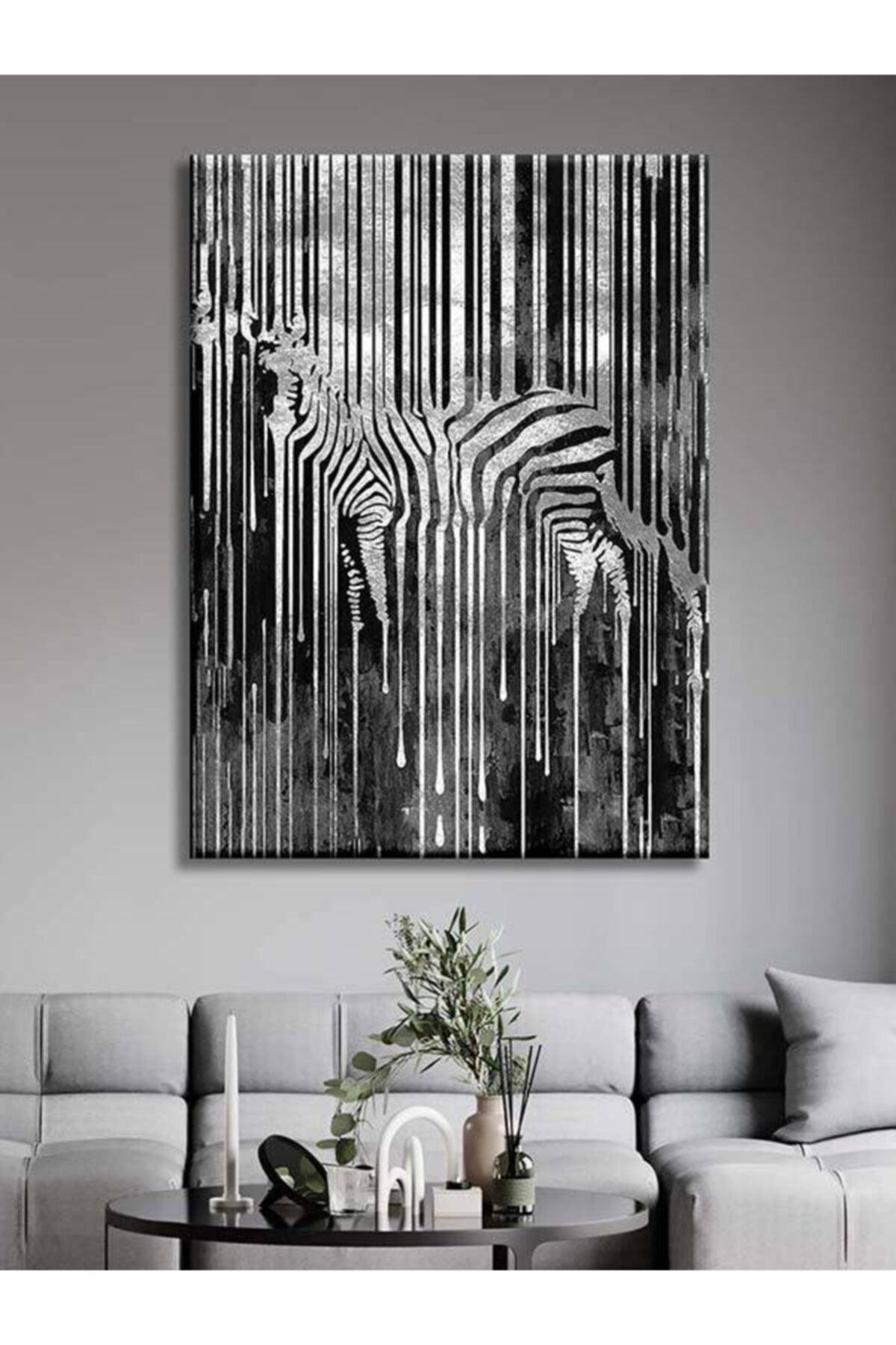 Silver Zebra Decorative Canvas Painting - Voov2009 - Swordslife