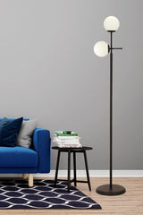 Günay 2li Schwarzes Weißglas Moderne Dekoratives Design Wohnzimmer-Salon Lampe - Swordslife