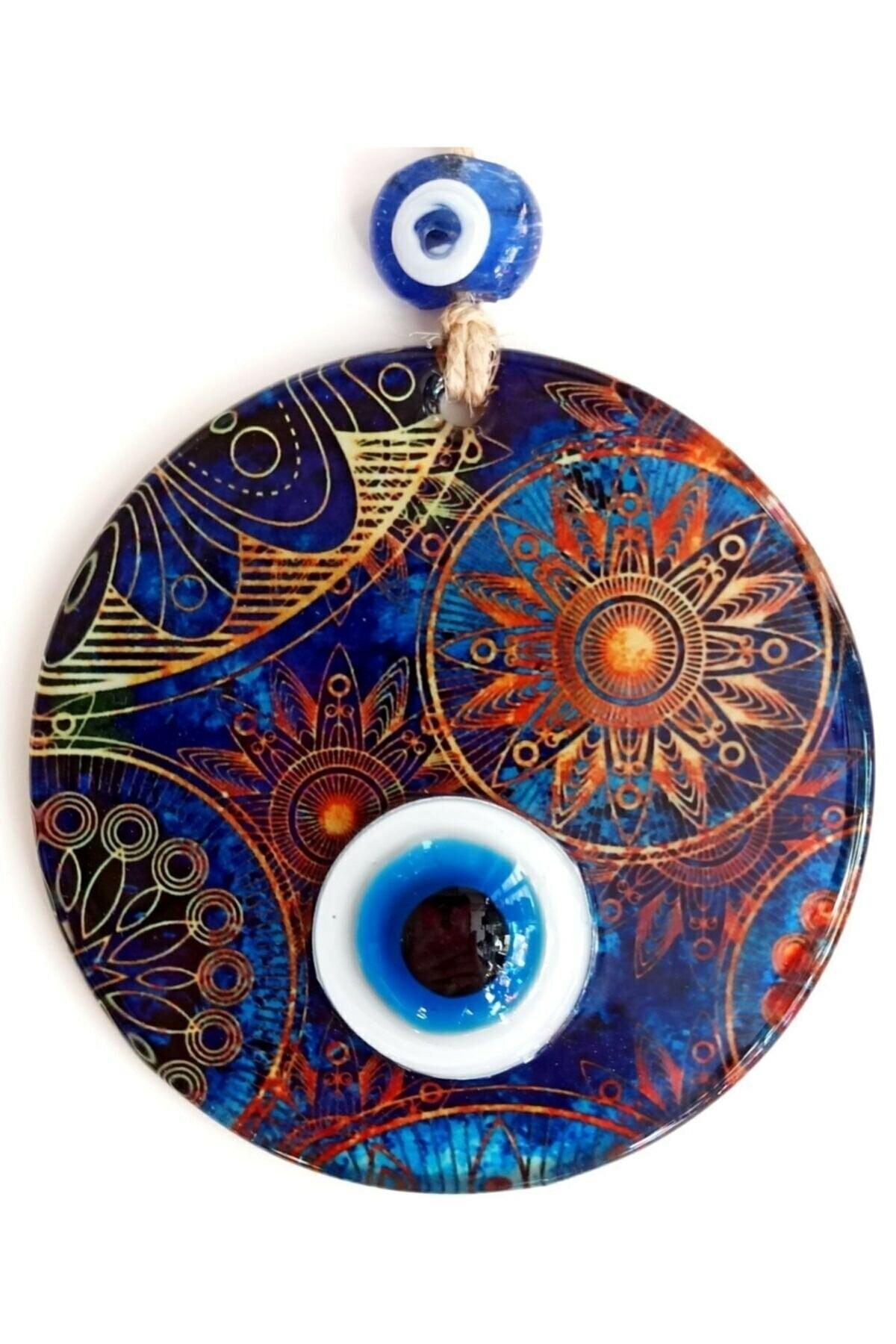 Sun Figure Fusion Glass Evil Eye Beads Wall Ornament Souvenirs - Swordslife